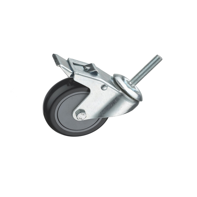 Herrajes para muebles de ruedas de hierro con vástago roscado para carro