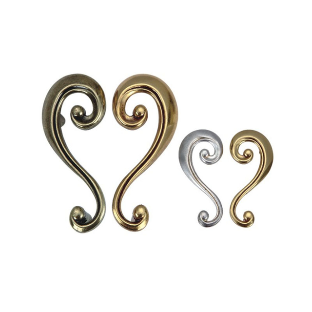 Manija de puerta de latón antiguo con forma de flor de aleación de zinc, manija para gabinete, manija para guardarropa