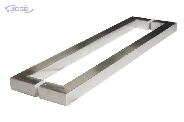 Manija tubular de acero inoxidable para puerta de vidrio, manija templada para puerta de oficina, Cc570mm, grado A2, acabado cepillado SUS304