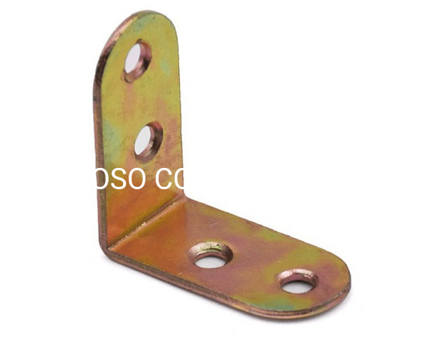 Conector de esquina chapado en zinc amarillo de acero, suministro de fábrica, accesorios de cama para montaje de muebles