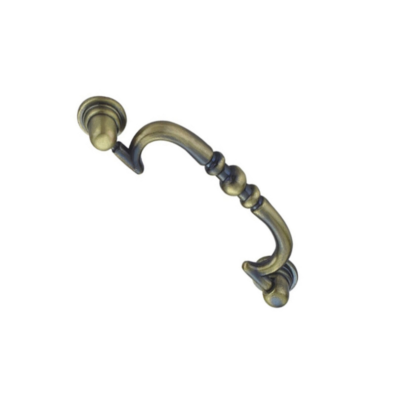 Manija de muebles de latón antiguo de 96mm, manija de gabinete, manija de aleación de Zinc, herrajes para muebles