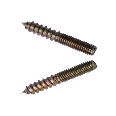Tornillo de pasador de doble rosca de acero, herrajes para muebles, tornillo para madera, tornillo para guardarropa