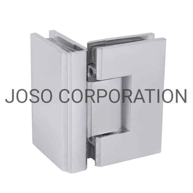 Bisagra de vidrio cromada brillante ajustable para vidrio, bisagra de latón, bisagra de baño, Clip de vidrio