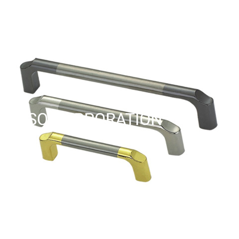 Cepillo de moda de aleación de zinc de 64 mm y manija decorativa negra para muebles de barra