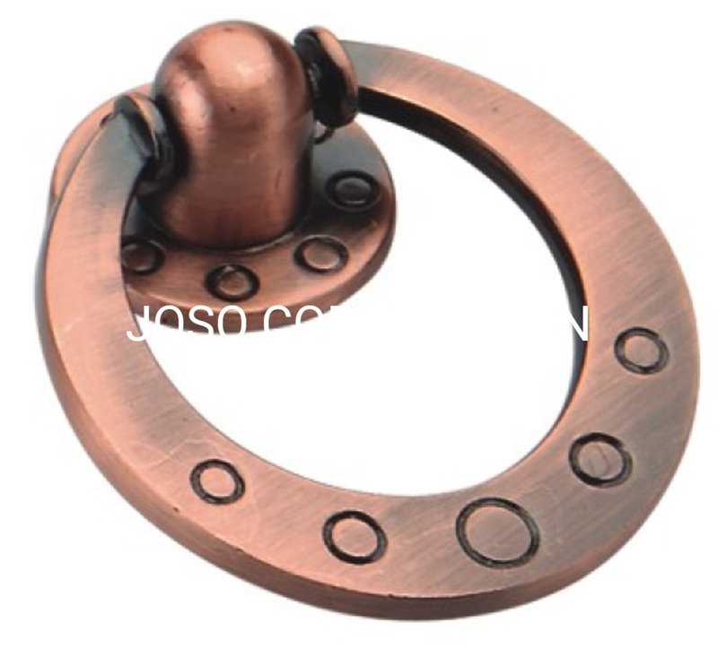 Manija de anillo de aleación de zinc de moda, manija de cobre antigua, manija para muebles, herrajes para muebles
