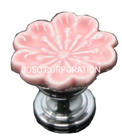 Manija de cerámica de flores de diferentes colores, manija de muebles, manija de gabinete