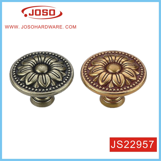 Tirador superior de flor clásica para gabinete