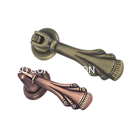 Manija de cajón de latón antiguo de cobre antiguo, aleación de zinc, 53mm