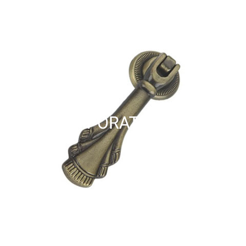 Manija de cajón de latón antiguo de cobre antiguo, aleación de zinc, 53mm