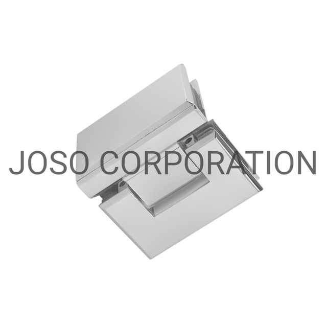 Vidrio a vidrio Bisagra de puerta de vidrio de 90 grados Bisagra de latón Acabado de espejo Bisagra de baño Abrazadera de vidrio