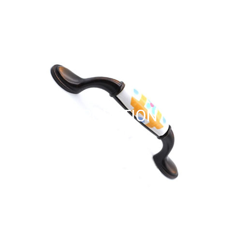 Aleación de zinc de moda con accesorios de muebles de manija de cajón de manija de gabinete de cerámica 76 mm