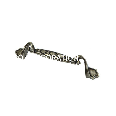 Manija del armario de la manija de los muebles de la aleación del cinc y cobre antiguo de la fuente de la fábrica