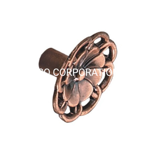 Perilla del armario de la perilla del gabinete de la manija de los muebles del estilo de la flor de la aleación del cinc de la moda