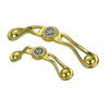 Venta superior Aleación de zinc 64 mm 96 mm dorado con decoración Mango de diamante