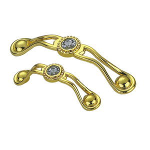 Venta superior Aleación de zinc 64 mm 96 mm dorado con decoración Mango de diamante