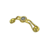 Venta superior Aleación de zinc 64 mm 96 mm dorado con decoración Mango de diamante
