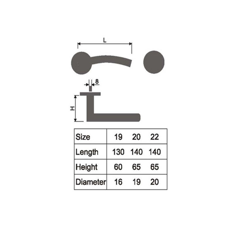 Manija de palanca tubular SUS304 SUS201, manija de puerta, manija de oficina, venta superior