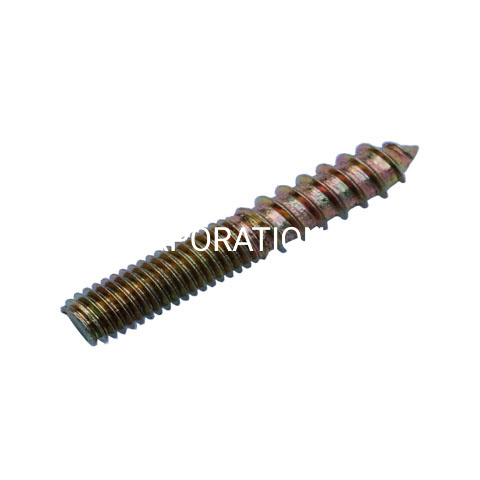 Tornillo de pasador de doble rosca de acero, herrajes para muebles, tornillo para madera, tornillo para guardarropa