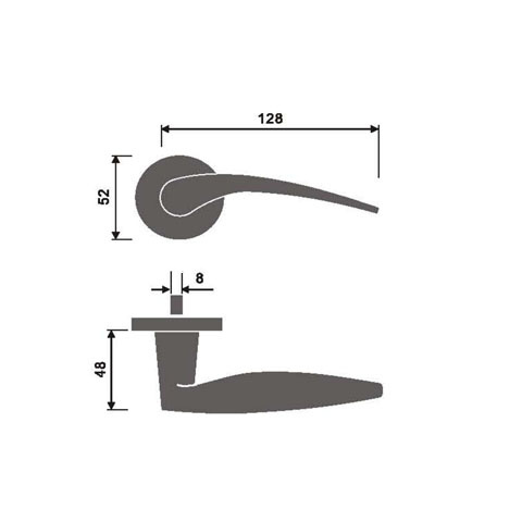 Manija de puerta de palanca plana cepillada de acero inoxidable 304, manija para muebles