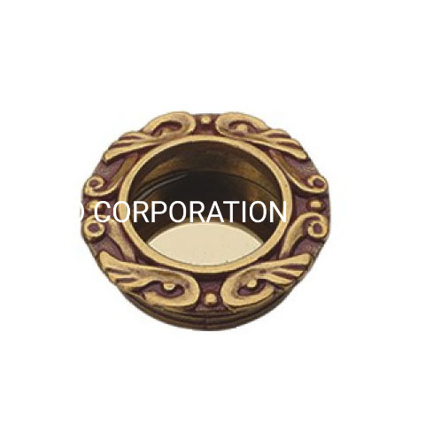 Manija de empuje de cobre antigua ovalada y redonda de estilo europeo de 26 mm