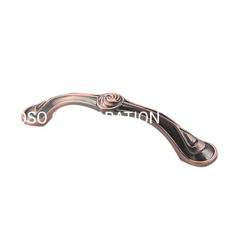 Manija de armario con arco de latón antiguo de cristal, suministro de fábrica, 128mm