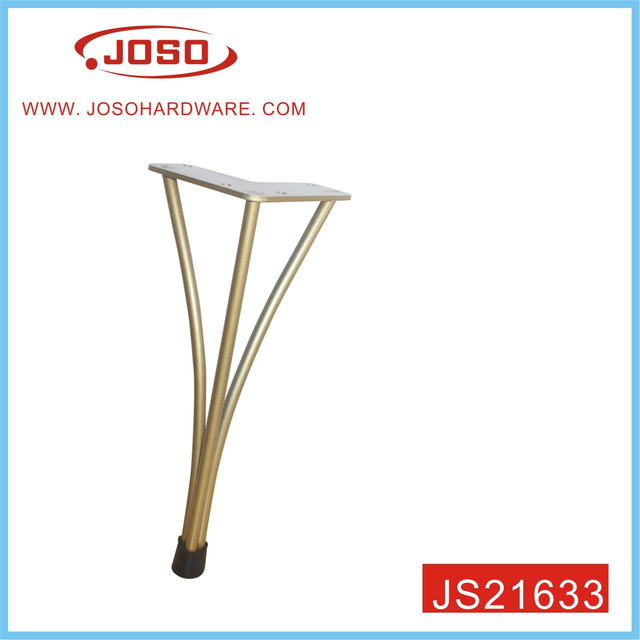 Pata de mesa de metal dorado con tres varillas para mesa de oficina
