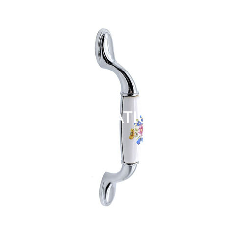 Aleación de zinc caliente de la venta con la manija de la decoración de la manija del cajón de la manija de la cerámica 76m m