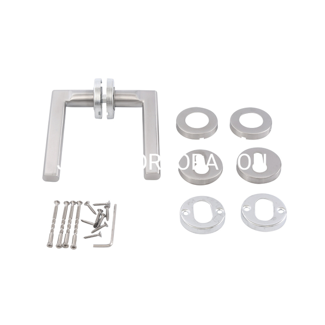 Muebles de tubo tirador de palanca roseta redonda para puerta de vidrio