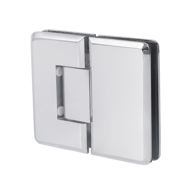 Vidrio a vidrio abrazadera de vidrio de latón de 180 grados, nuevo producto, montaje de bisagra de vidrio para baño
