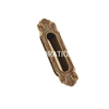 Manija de empuje de cobre antigua ovalada y redonda de estilo europeo de 26 mm