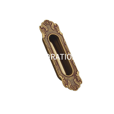 Manija de empuje de cobre antigua ovalada y redonda de estilo europeo de 26 mm