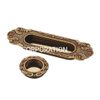 Manija de empuje de cobre antigua ovalada y redonda de estilo europeo de 26 mm