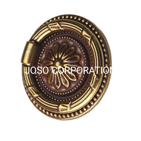 Manija de anillo de latón antiguo de 56mm, manija para muebles, herrajes para muebles, manija de aleación de zinc