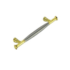 Aleación de zinc 64 mm 96 mm 128 mm Manija de gabinete dorada y cepillada
