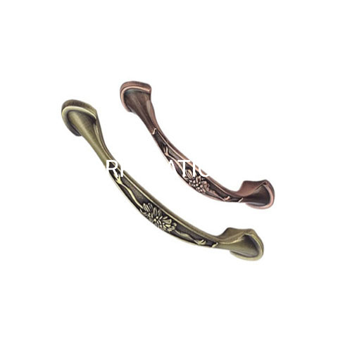 Mango de cocina en forma de arco de cobre antiguo clásico, aleación de zinc, 96mm, 128mm