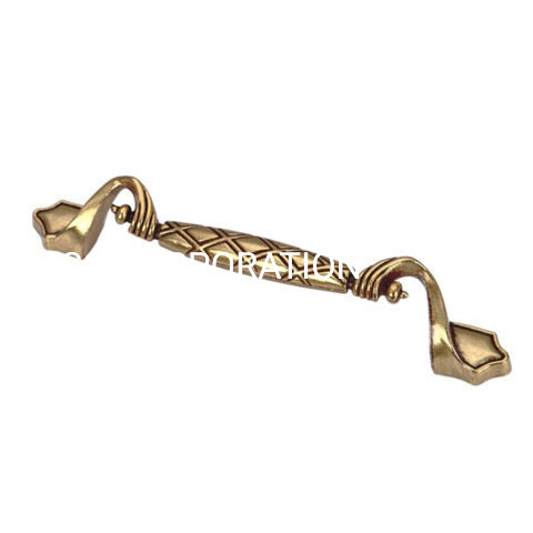 Manija del armario de la manija de los muebles de la aleación del cinc y cobre antiguo de la fuente de la fábrica