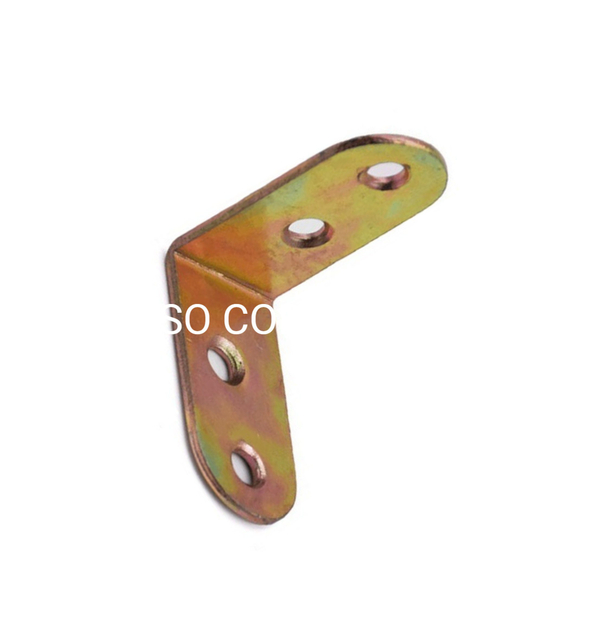 Conector de esquina chapado en zinc amarillo de acero, suministro de fábrica, accesorios de cama para montaje de muebles