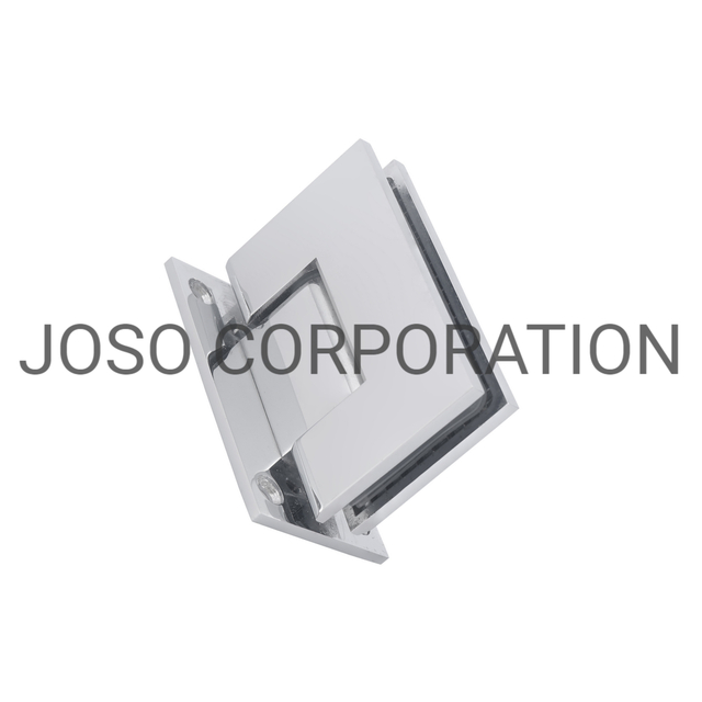 Bisagra de latón Hardware de vidrio a pared de 90 grados de hardware de puerta de vidrio Bisagra de baño con acabado cromado brillante