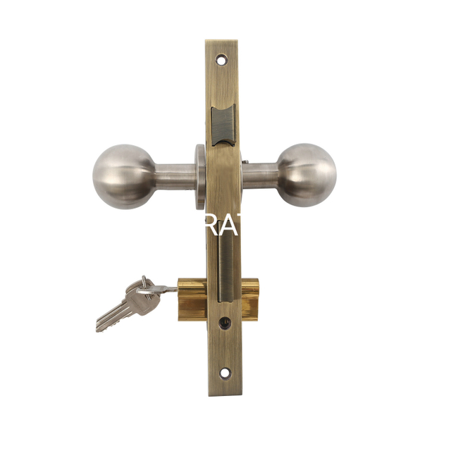 Cerradura de bola interior de metal popular con herrajes para puertas con manija de cerradura para muebles de panel