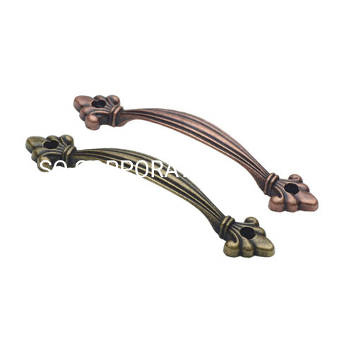 Manija de puerta de cocina con tirador de muebles de cobre antiguo clásico, suministro de fábrica, 120mm