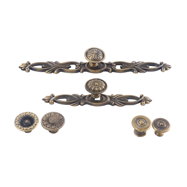Decorativo clásico con perilla para manija de puerta de gabinete, manija de dibujo, aleación de zinc Zamac