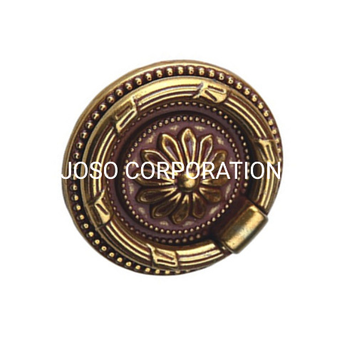 Manija de anillo de latón antiguo de 56mm, manija para muebles, herrajes para muebles, manija de aleación de zinc