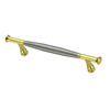 Aleación de zinc 64 mm 96 mm 128 mm Manija de gabinete dorada y cepillada