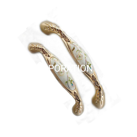 Manija elegante de la cerámica de los muebles de la manija del cajón del tirón de la cerámica de la aleación 96m m del cinc