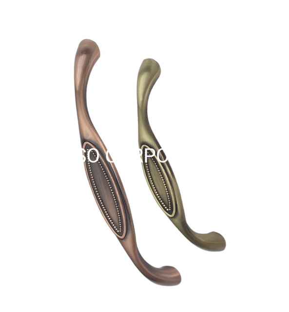 Manija de latón antiguo para gabinete, manija de tocador, manija de muebles, aleación de zinc