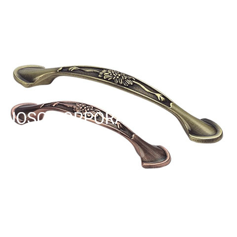 Mango de cocina en forma de arco de cobre antiguo clásico, aleación de zinc, 96mm, 128mm