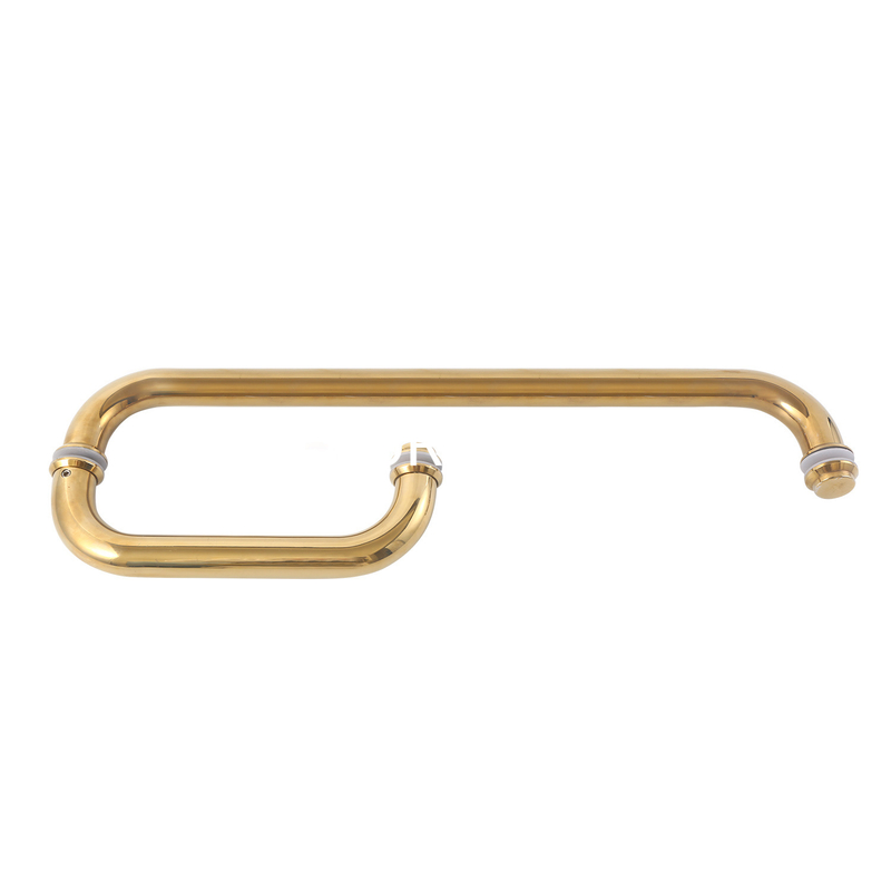 Tirador tubular de acero inoxidable 304 chapado en latón de herrajes para muebles para puerta de vidrio