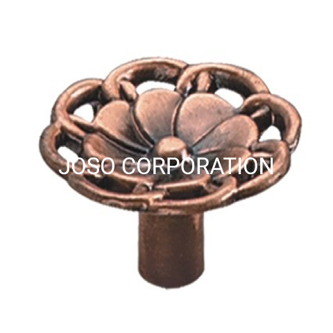 Perilla del armario de la perilla del gabinete de la manija de los muebles del estilo de la flor de la aleación del cinc de la moda