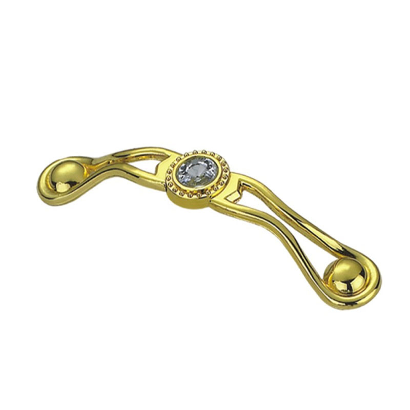 Venta superior Aleación de zinc 64 mm 96 mm dorado con decoración Mango de diamante