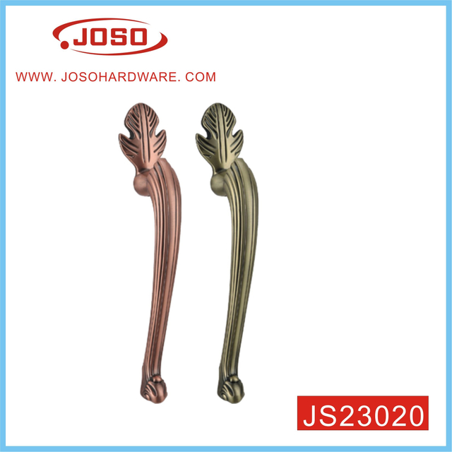 Manija de puerta elegante noble y elegante de aleación de zinc con forma de hoja